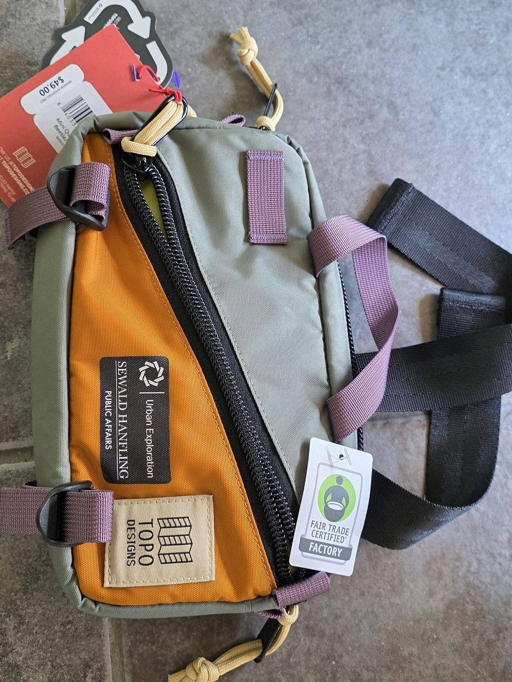 Topo Designs Men's Olive & Orange Compact Crossbody Sling